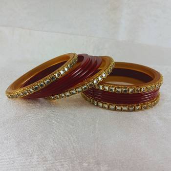 Kundan stud colour multi pack of 12 material acrylic bangle 2