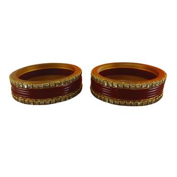 Kundan stud colour multi pack of 12 material acrylic bangle 4