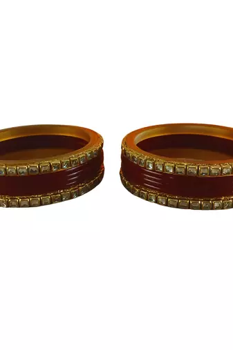 Kundan stud colour multi pack of 12 material acrylic bangle