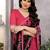 pink floral georgette saree with lace border & blouse piece