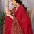 red floral georgette saree with lace border & blouse piece