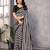 black striped georgette saree with lace border & blouse piece