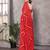 red striped georgette saree with lace border & blouse piece