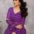  purple striped georgette saree with lace border & blouse piece