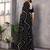 black striped georgette saree with lace border & blouse piece