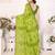 green floral georgette saree with lace border & blouse piece