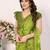 green floral georgette saree with lace border & blouse piece