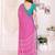 pink floral georgette saree with lace border & blouse piece