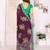 Wine floral georgette saree with lace border & blouse piece