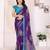  purple floral georgette saree with lace border & blouse piece