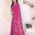 pink floral georgette saree with lace border & blouse piece
