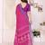 pink floral georgette saree with lace border & blouse piece