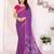  purple floral georgette saree with lace border & blouse piece