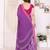  purple floral georgette saree with lace border & blouse piece
