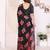 black floral georgette saree with lace border & blouse piece