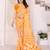  yellow floral georgette saree with lace border & blouse piece