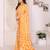  yellow floral georgette saree with lace border & blouse piece
