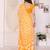  yellow floral georgette saree with lace border & blouse piece