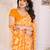  yellow floral georgette saree with lace border & blouse piece