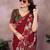 maroon solid georgette saree with lace border & blouse piece