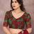 maroon solid georgette saree with lace border & blouse piece