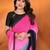 pink solid chiffon saree with lace border & blouse piece