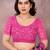 Pink floral georgette saree with lace border & blouse piece