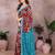 maroon floral georgette saree with lace border & blouse piece