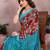 maroon floral georgette saree with lace border & blouse piece