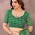 green printed georgette saree with lace border & blouse piece
