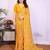  yellow floral georgette saree with lace border & blouse piece