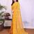  yellow floral georgette saree with lace border & blouse piece