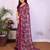  purple floral georgette saree with lace border & blouse piece
