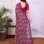  purple floral georgette saree with lace border & blouse piece