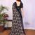 black floral georgette saree with lace border & blouse piece