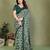 green floral georgette saree with lace border & blouse piece