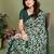 green floral georgette saree with lace border & blouse piece