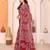 red floral georgette saree with lace border & blouse piece