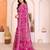 pink floral georgette saree with lace border & blouse piece