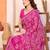 pink floral georgette saree with lace border & blouse piece