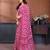 pink floral georgette saree with lace border & blouse piece