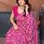 pink floral georgette saree with lace border & blouse piece