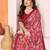 pink floral georgette saree with lace border & blouse piece
