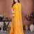  yellow floral georgette saree with lace border & blouse piece