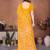  yellow floral georgette saree with lace border & blouse piece