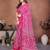 pink floral georgette saree with lace border & blouse piece
