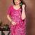 pink floral georgette saree with lace border & blouse piece