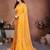  yellow floral georgette saree with lace border & blouse piece