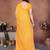  yellow floral georgette saree with lace border & blouse piece