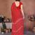 red floral georgette saree with lace border & blouse piece